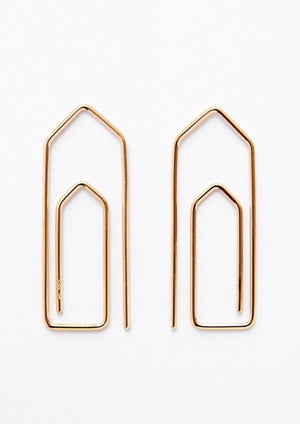 'Paperclip' Fairtrade Gold Earring