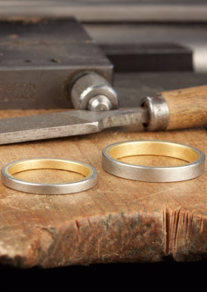 `Bicolor´White gold and yellow gold wedding rings
