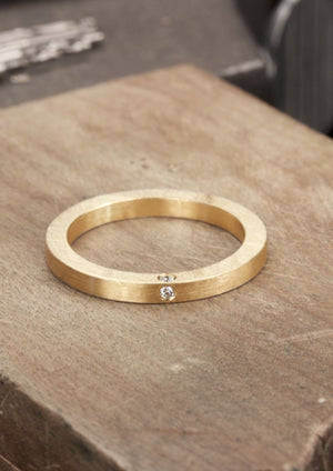 'Kvadrat' Fairtrade Gold Ring with Four Diamonds