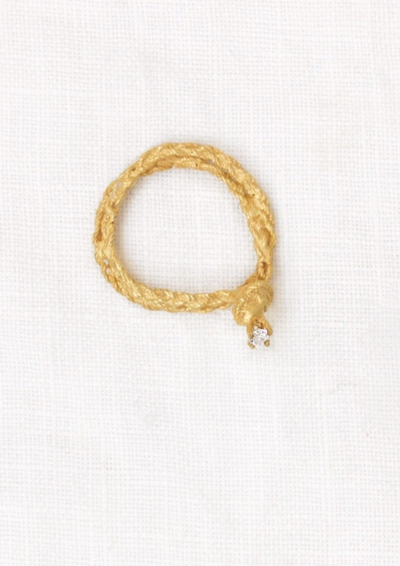 'Intertwined' Braided Gold and Diamond Ring