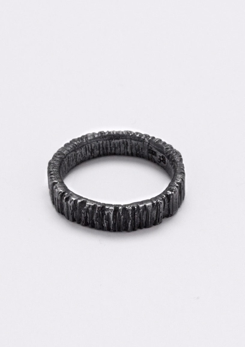 'Woodring No. 5' Unisex, Oxidized Silver Ring